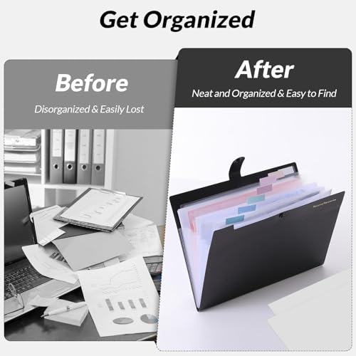 Minimalist SKYDUE Accordion File Organizer, Expanding File Folder Essentials